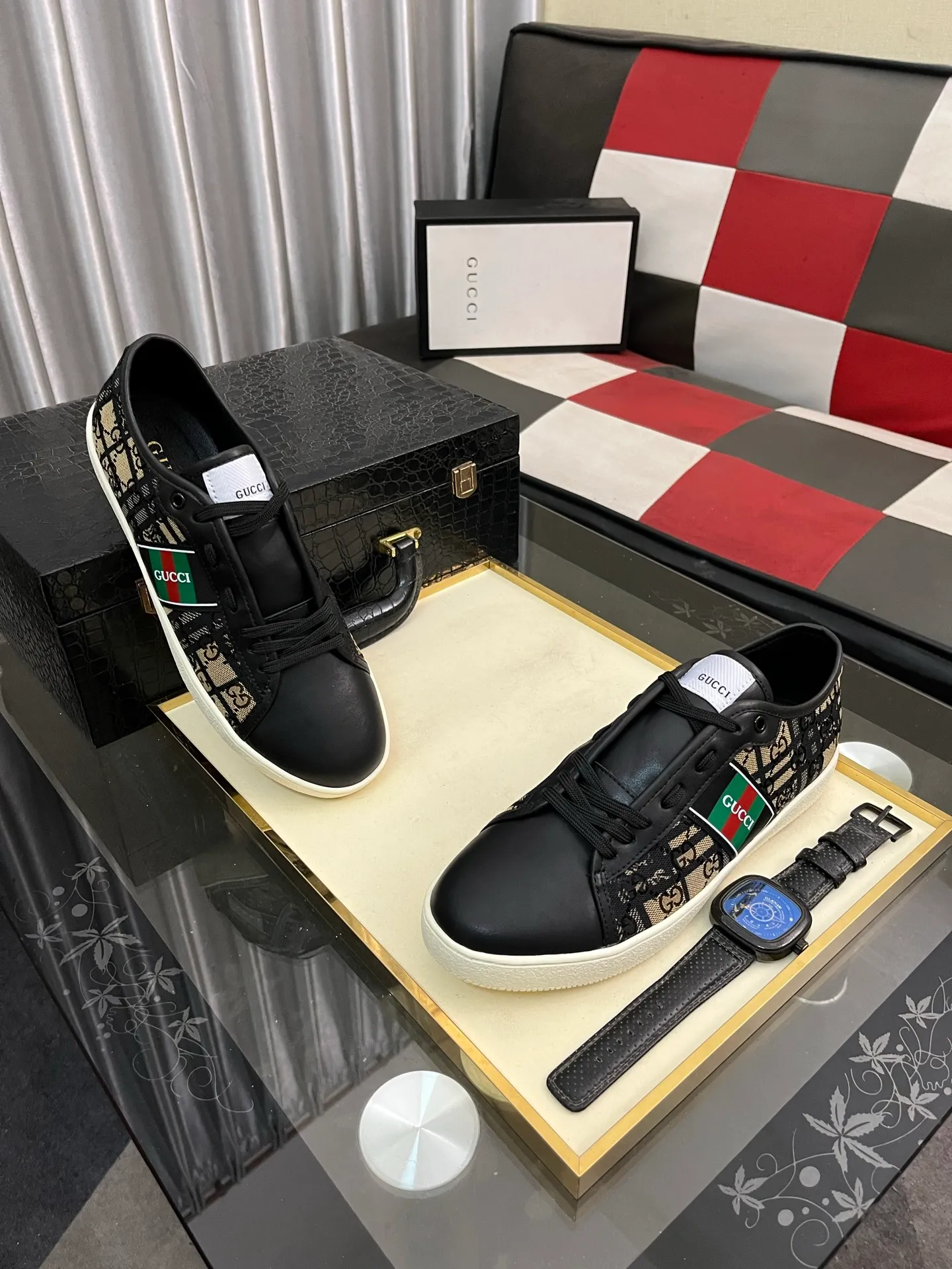 Men's Men's Shoes💰400⌚️⌚️" GUCCI" New official website • Same style, latest • hot style casual shoes, top brand [seduce] luxury ~ purchasing agency, top ~ quality. Products sold at the counter [strong] Original embossed calfskin fabric ➕ Comfortable sheepskin lining, code number: 38-443️⃣colors available